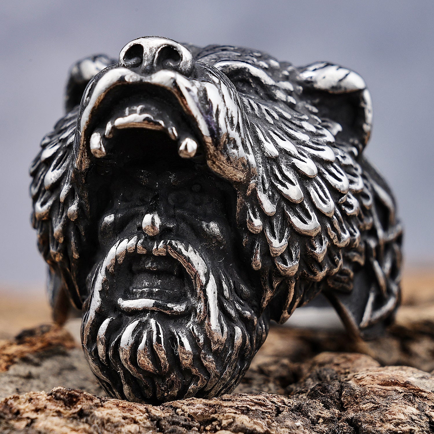 Odin's Bear Spirit Totem with Celtic Knots Ring