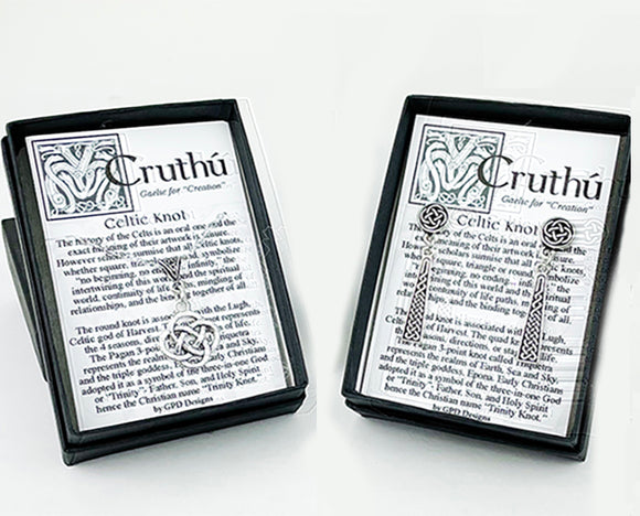 Cruthu - Boxed Stud Earrings & Trinity Bail Pendants