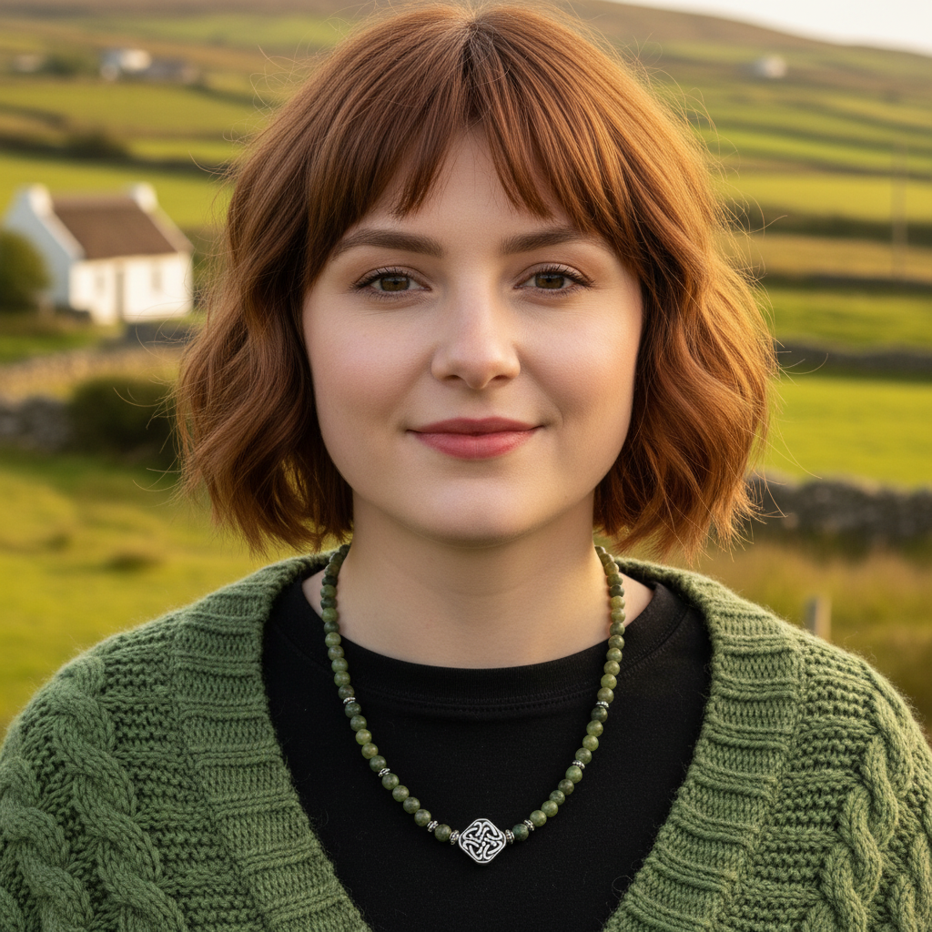 Quad Knot with Connemara Marble Necklace