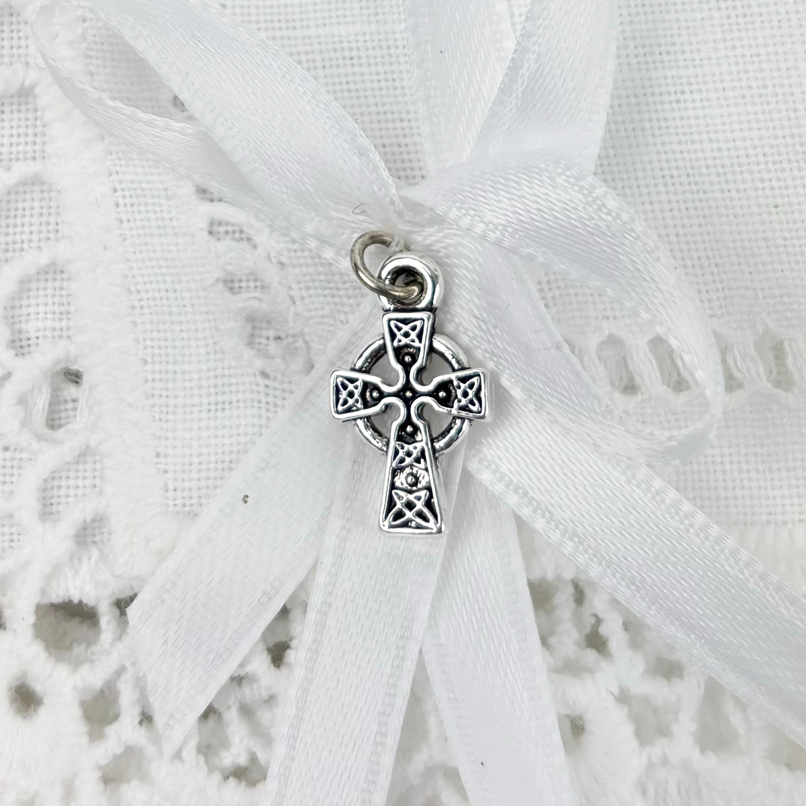 The Irish Magic Hanky Baby Bonnet with Celtic Pendant Charm and Irish Good Luck Coin