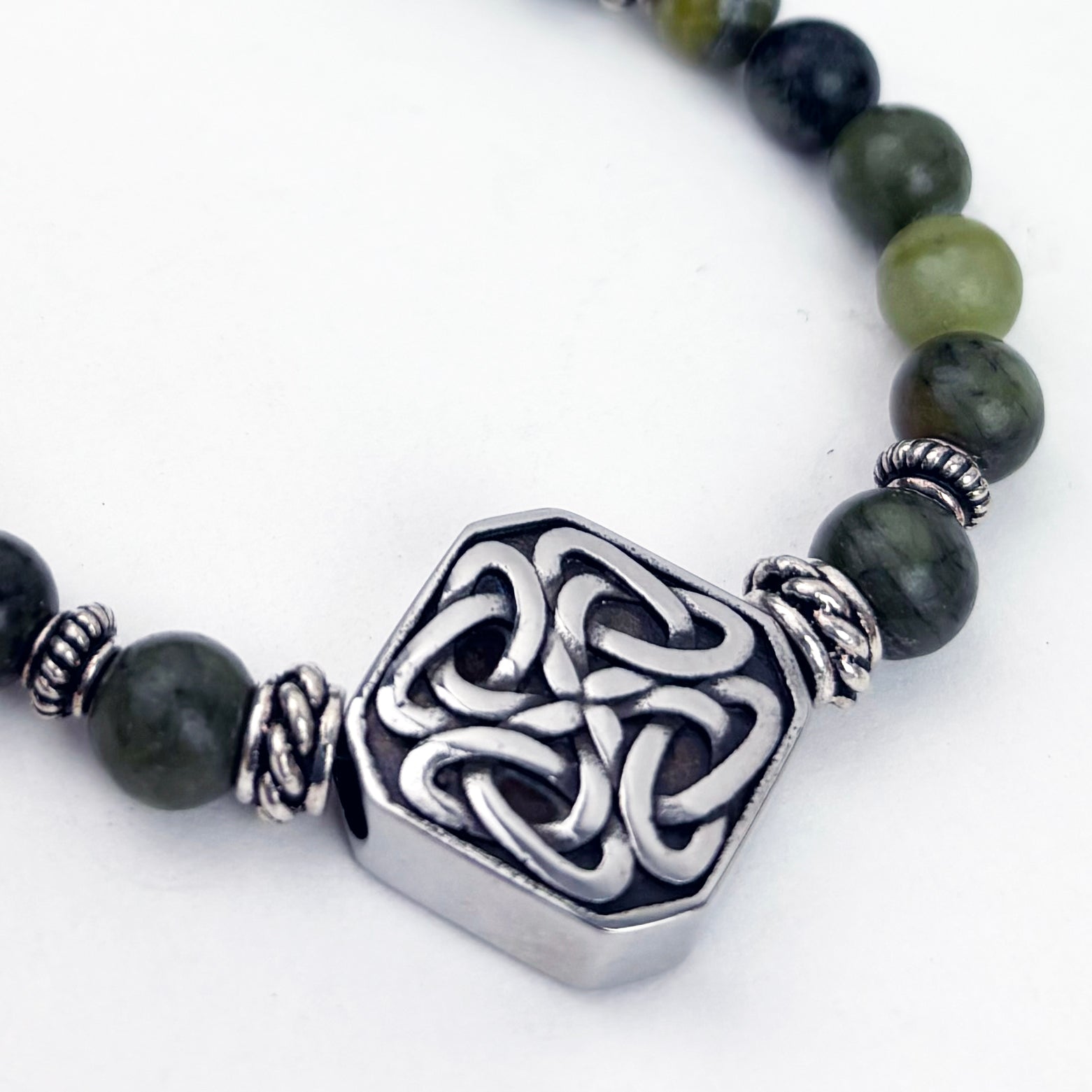 Quad Knot with Connemara Marble Necklace