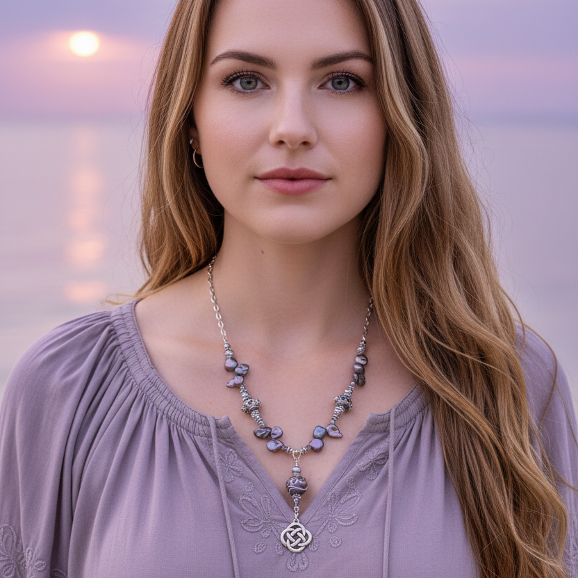 Deep Lavender Freshwater Pearl Necklace