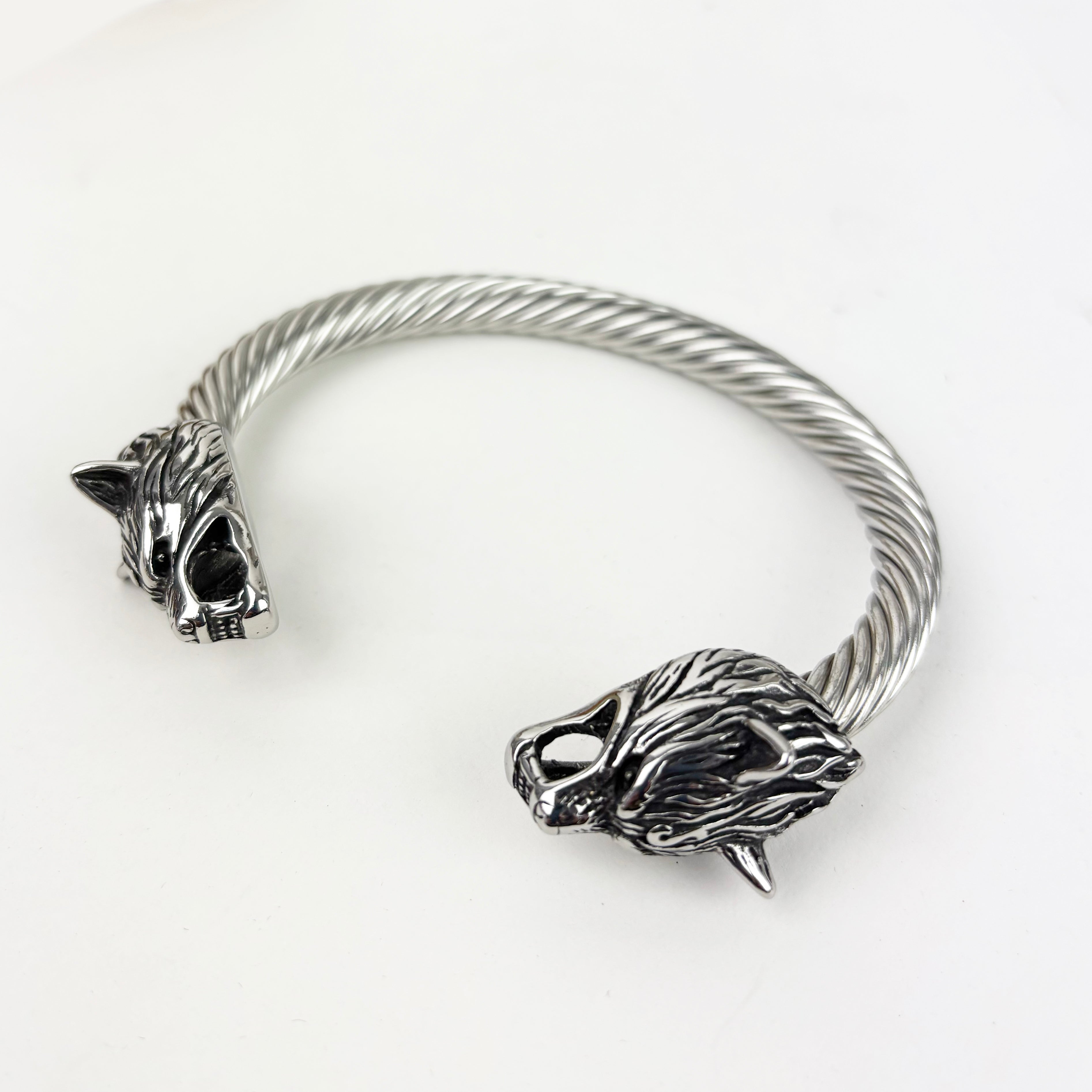 Celtic Wolf Wolfhound Torc Men's Bracelet
