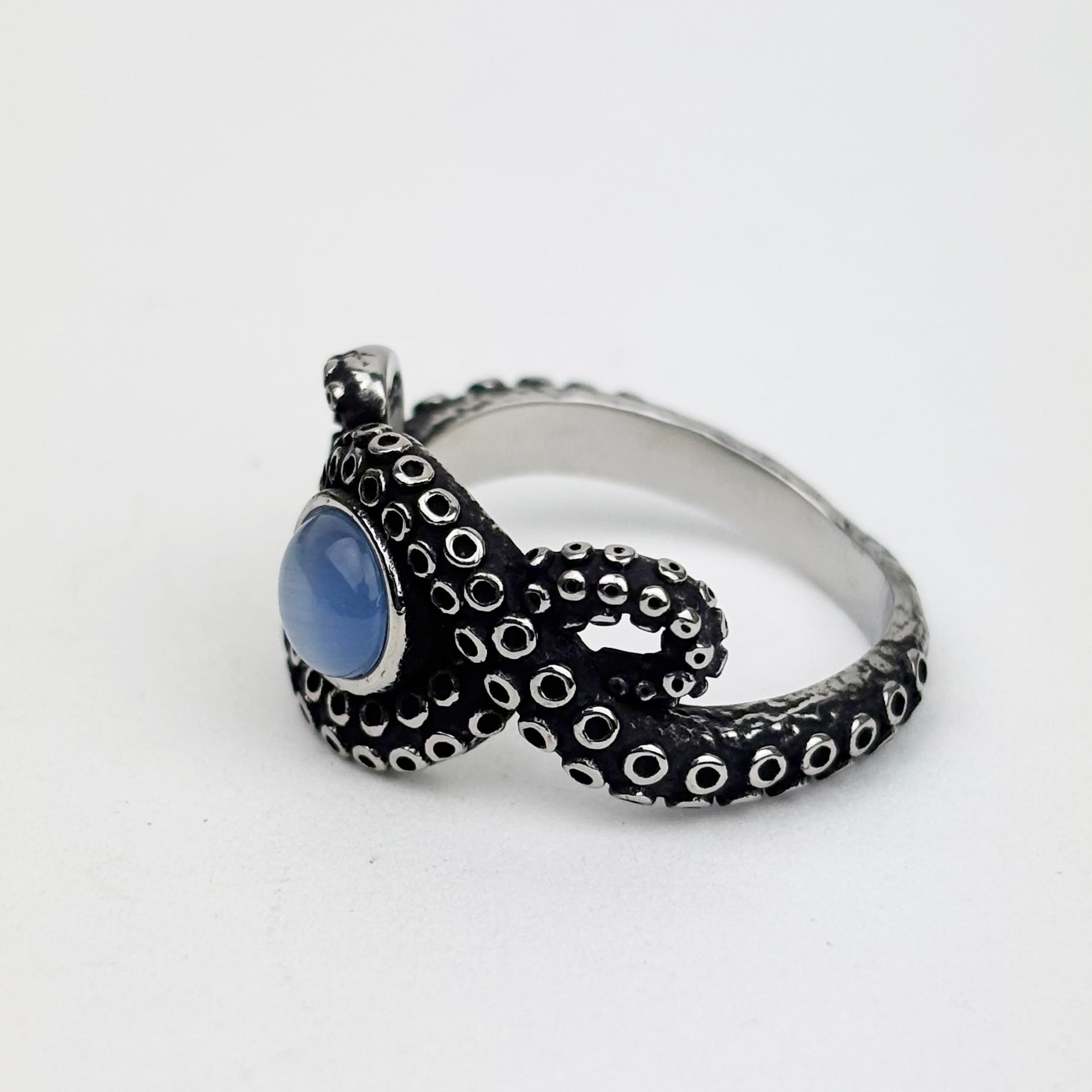 Kraken with Blue Stone Ring