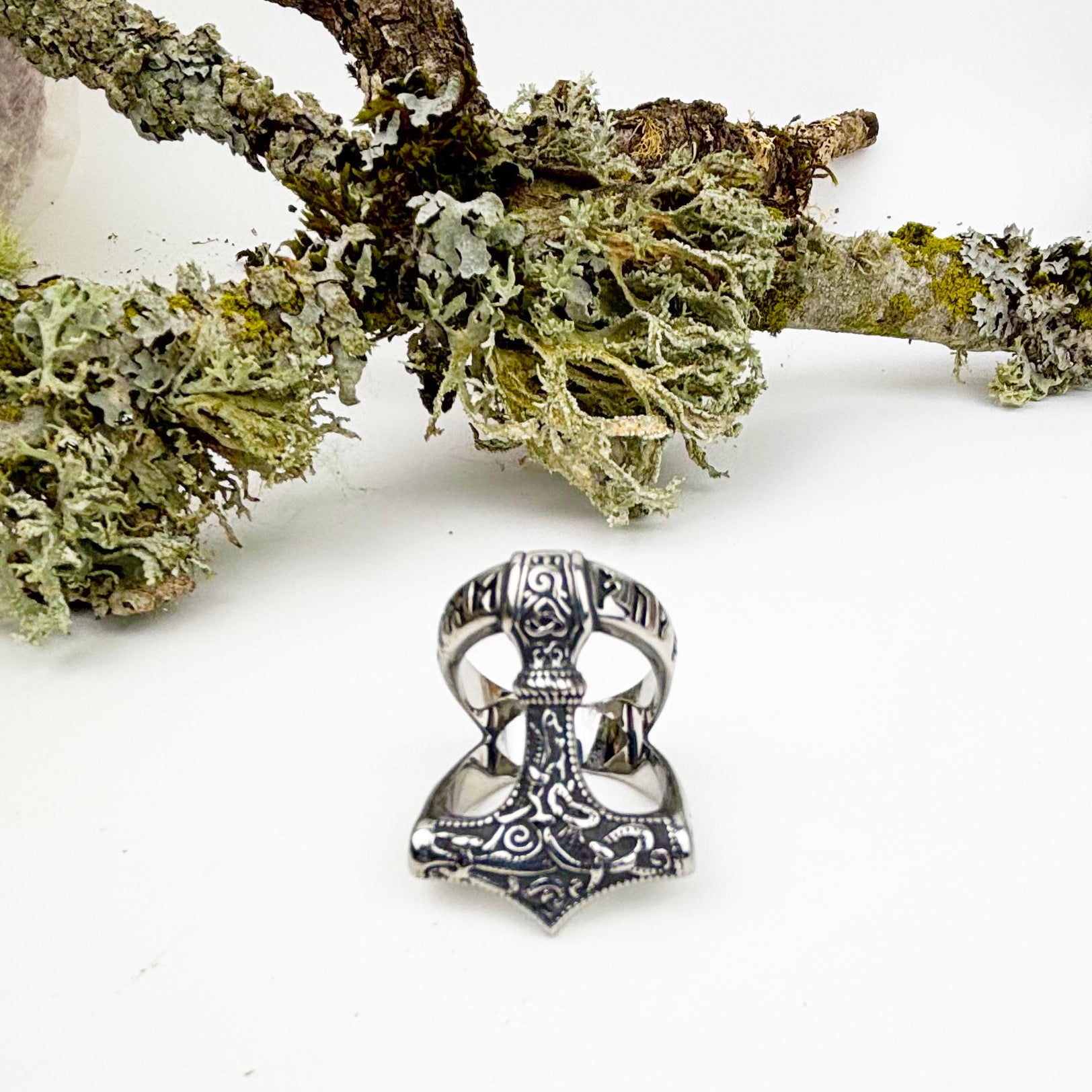 Engraved Thor's Hammer Ring
