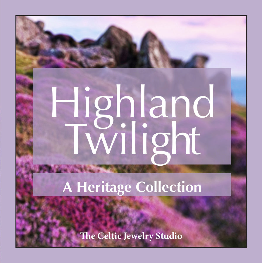 Highland Twilight Legend of the Scottish Thistle Heart Pendant with Amethyst Gemstone
