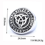 DM-Ring-12411 Trinity Knot with Runes Ring