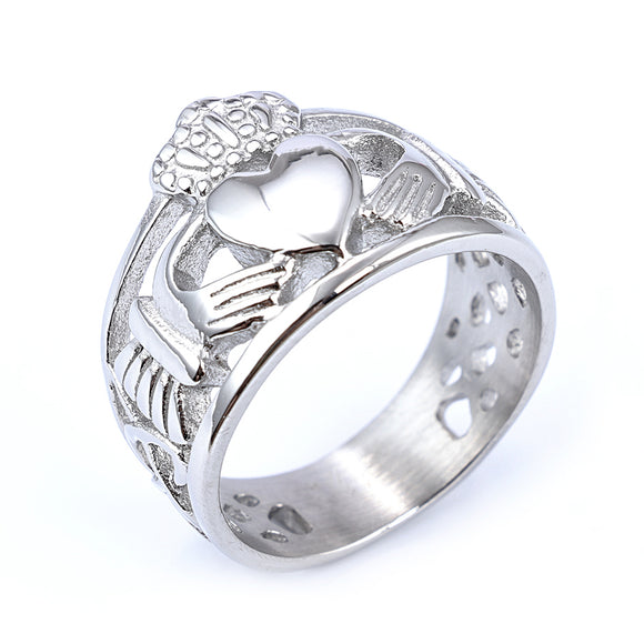 DM-Ring-04104 Open Weave Claddagh ring