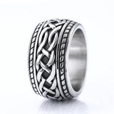 DM-Ring-A-08106 Extra Wide   Celtic Knot and Rope Edged Ring