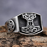 DM-Ring-10508  Thor's Hammer in Relief Ring