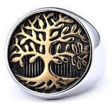 Two-Tone Tree of Life Relief Ring