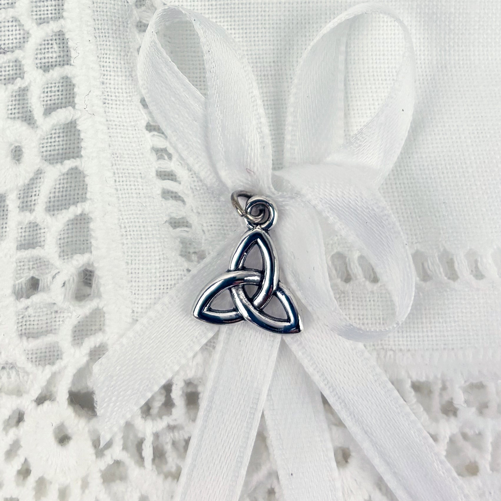The Irish Magic Hanky Baby Bonnet with Celtic Pendant Charm and Irish Good Luck Coin