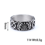 DM-Ring-01108 Scottish Thistle Ring with Celtic Knots