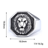 DM-Ring-12201 Octagon Lion Ring