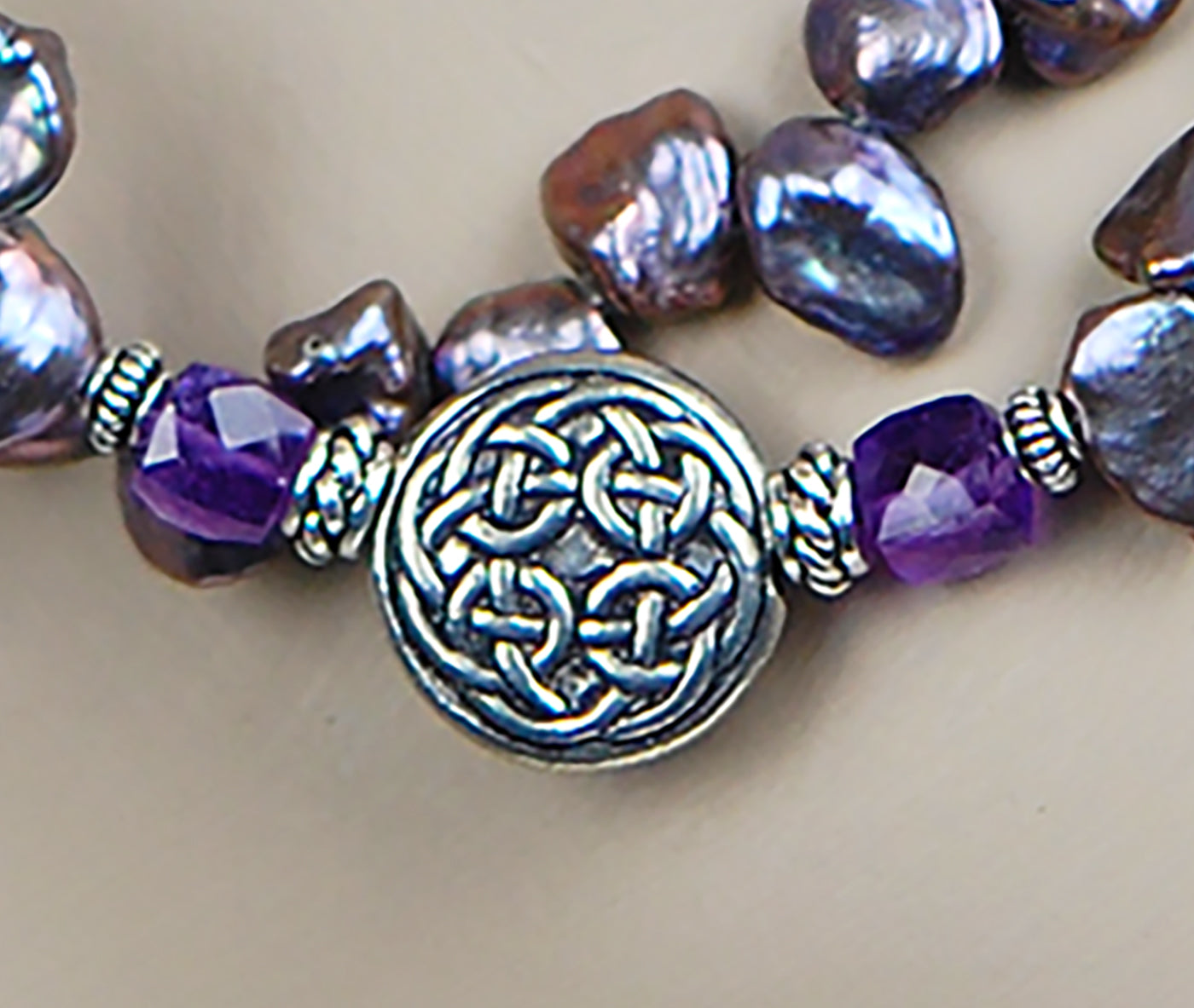Double-strand Lavender Freshwater Pearls and Amethyst Gemstones - RETIRED