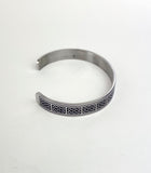 DM-BRAC-023-5  Men's Stainless Steel Cuff Bracelet Rectangle Celtic Knots