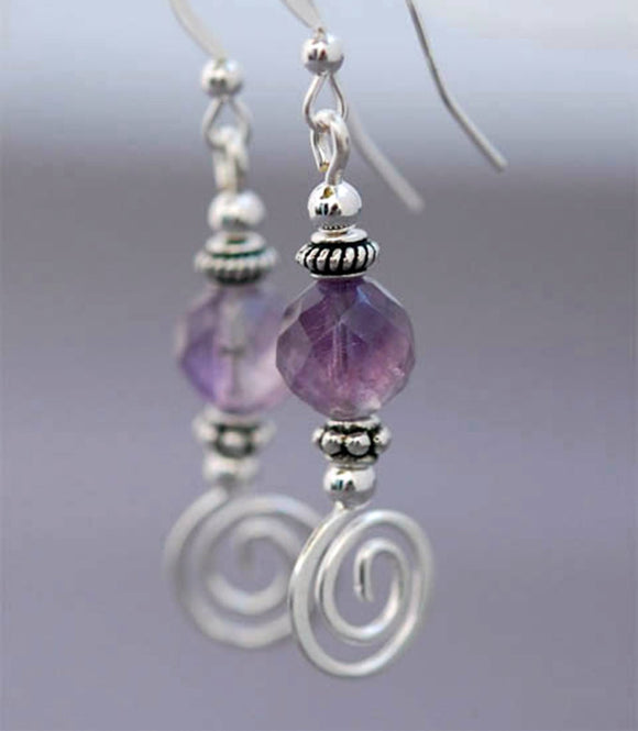 GS378 Faceted Amethyst with Celtic Spiral - DISCONTINUED