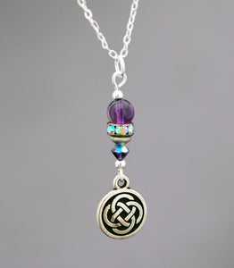 GS511 Amethyst with Rhinestone and Celtic Knot