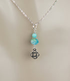 GS646 Amazonite with Rondelle bead with Celtic knot drop