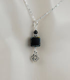 GS699 Black Onyx with Square Picasso Tile Bead