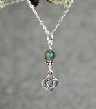 GS719 Small Round Celtic Knot with Moss Agate