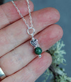 GS723 Moss Agate with Celtic Heart
