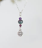 GS729 Amethyst with Rondelle Bead and Celtic Knot
