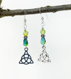 GS767 Teardrop with Trinity Celtic Knot and Peridot Gemstones