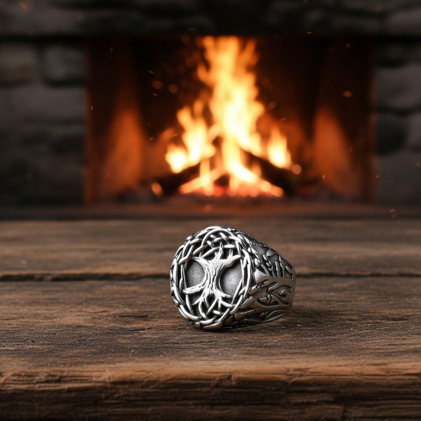 Celtic Knot Tree of Life Ring - Yggdrasil